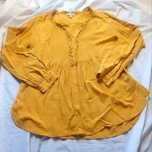 Sundance mustard color flow peasant top in a medium